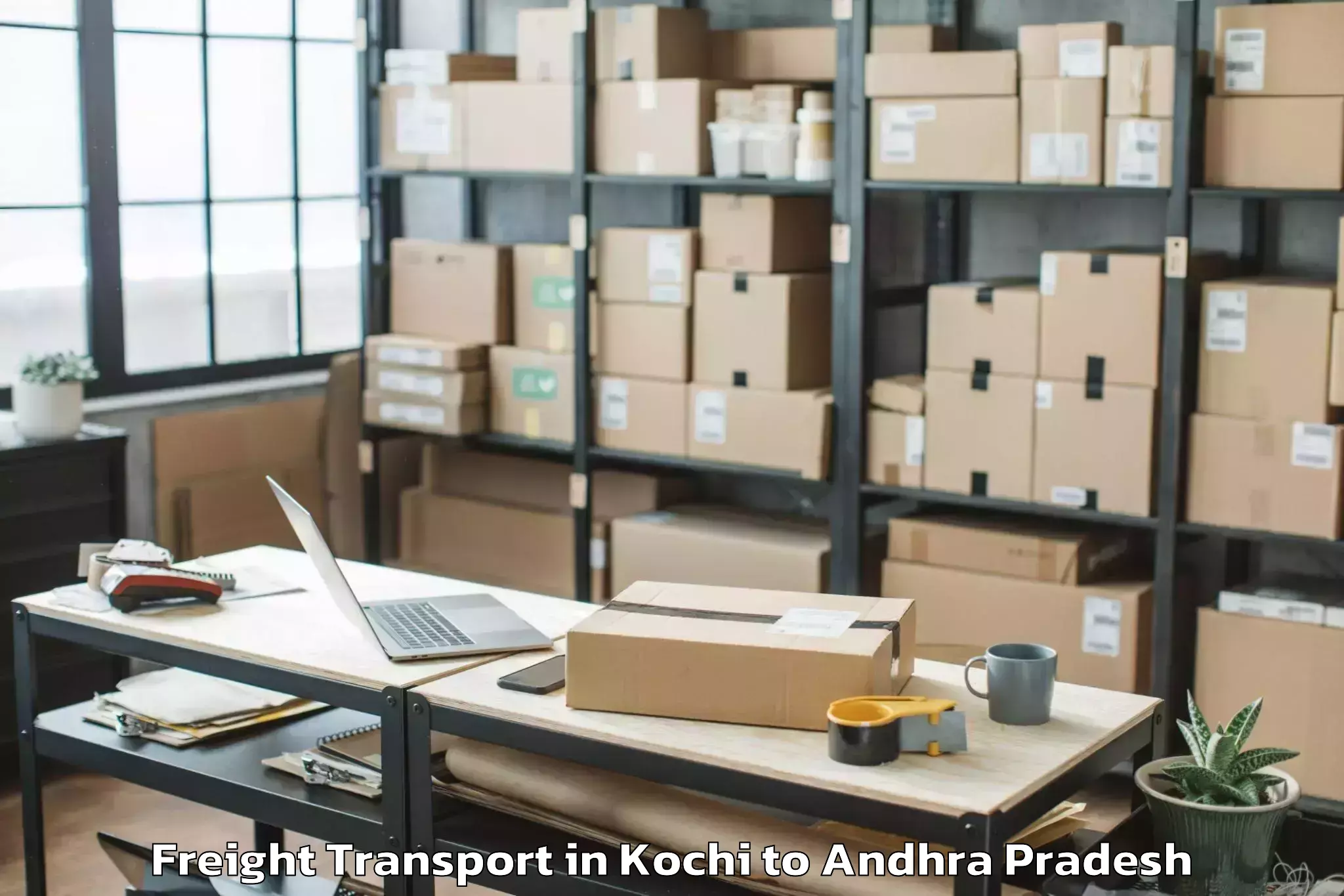 Top Kochi to Piduguralla Freight Transport Available